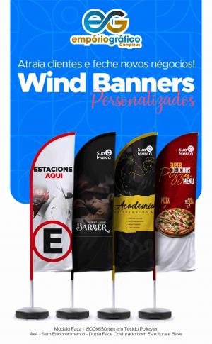 Windbanner Oxford com haste de metal e base de plastico rígido 1,47x2,30mts    